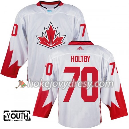 Dětské Hokejový Dres Kanada Braden Holtby 70 Světový pohár v ledním hokeji 2016 Bílá